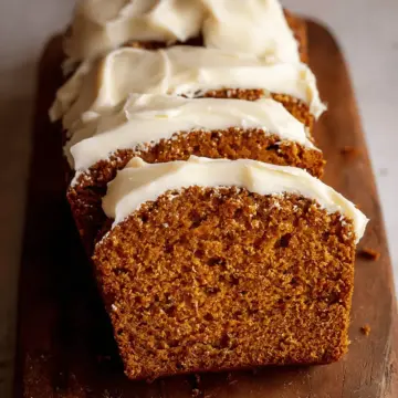 Pumpkin Bread with Cream Cheese Frosting