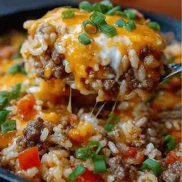 Cheesy Hamburger Rice Casserole
