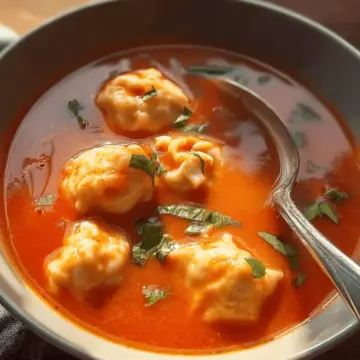 Tomato Dumpling Soup