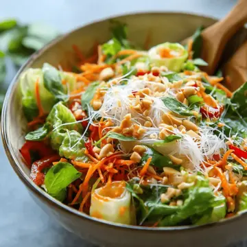 Spring Roll Salad with Spicy Ginger Dressing