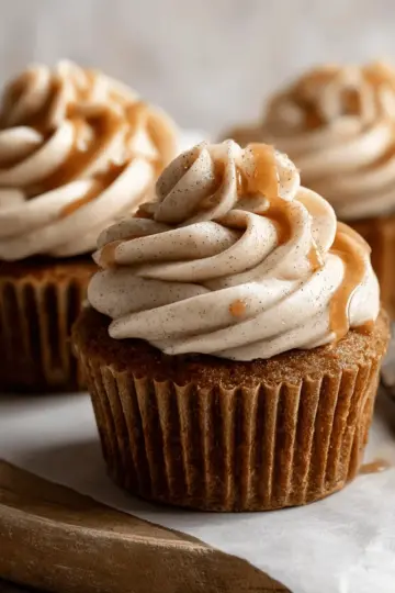 Apple Cider Cupcakes with Spiced Buttercream Frosting