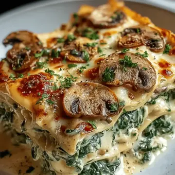 Creamy Spinach Mushroom Lasagna