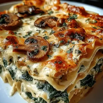 Creamy Spinach Mushroom Lasagna