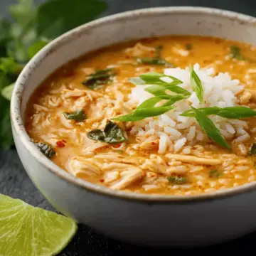Thai Red Curry Chicken & Rice Instant Pot Soup