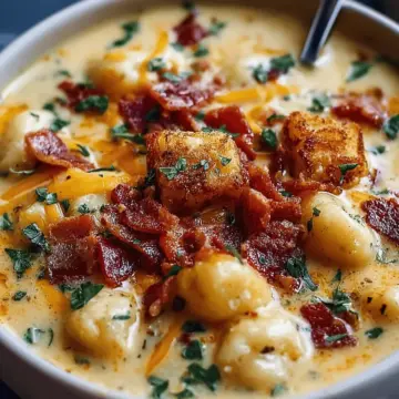 Bacon Cheddar Gnocchi Soup
