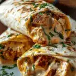 Cheesy Garlic Chicken Wraps