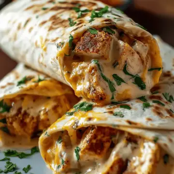 Cheesy Garlic Chicken Wraps