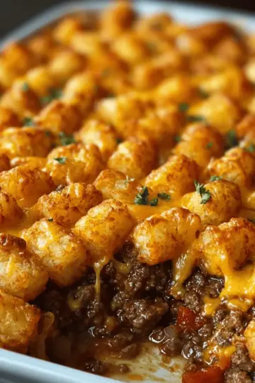 Tater Tot Casserole with Ground Beef