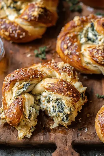 Spinach and Artichoke Stuffed Soft Pretzels