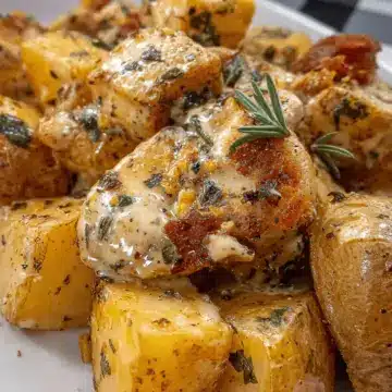 Crockpot Garlic Parmesan Chicken and Potatoes