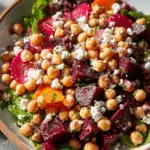 Chickpea, Beet & Feta Salad with Lemon-Garlic Vinaigrette