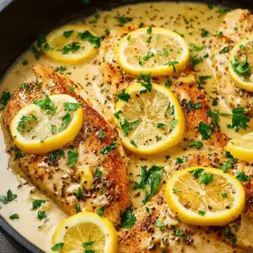 Easy, Creamy Lemon Garlic Skillet Chicken