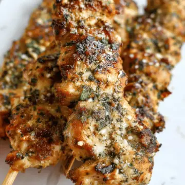Ranch Garlic Parmesan Chicken Skewers