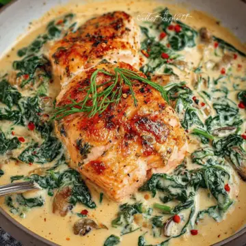 Easy Creamy Salmon Florentine