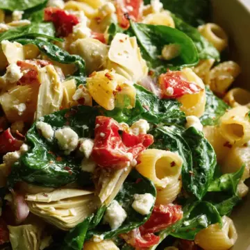 Spinach Artichoke Pasta Salad