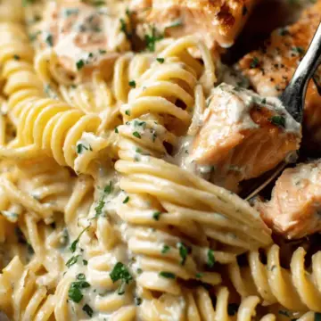 Salmon Pasta with a Creamy Garlic Sauce