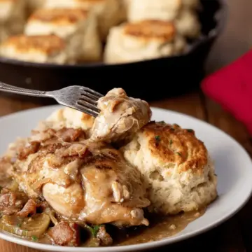 Smothered Chicken and Biscuits