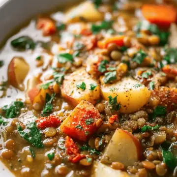 Easy Lentil Potato Soup Recipe