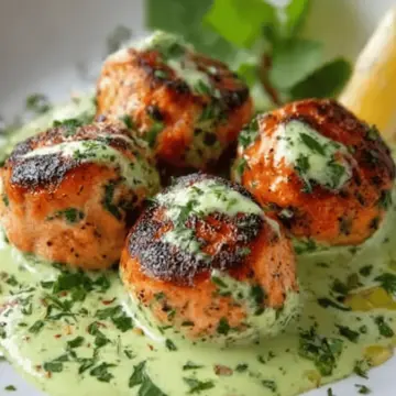 Salmon Balls with Creamy Avocado Sauce