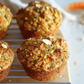 Zucchini Carrot Oat Muffins