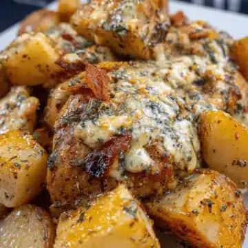 Crockpot Garlic Parmesan Chicken and Potatoes