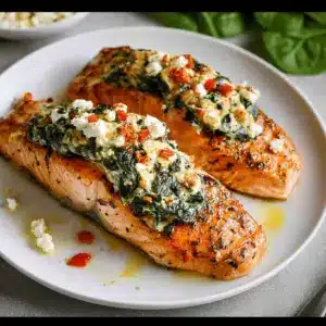Stuffed Salmon With Spinach & Feta