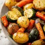 Garlic Herb Roasted Potatoes Carrots and Zucchini