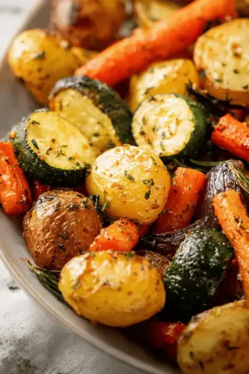 Garlic Herb Roasted Potatoes Carrots and Zucchini