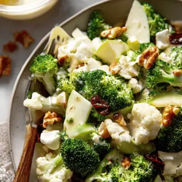 Apple Broccoli Cauliflower Salad with Lemon
