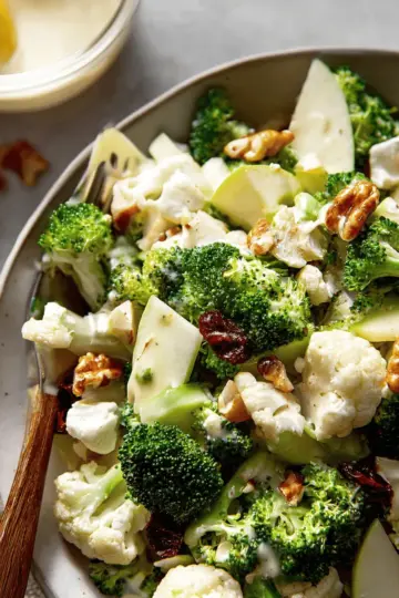Apple Broccoli Cauliflower Salad with Lemon