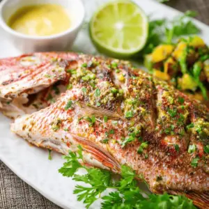 Caribbean Grilled Snapper with Garlic Aioli