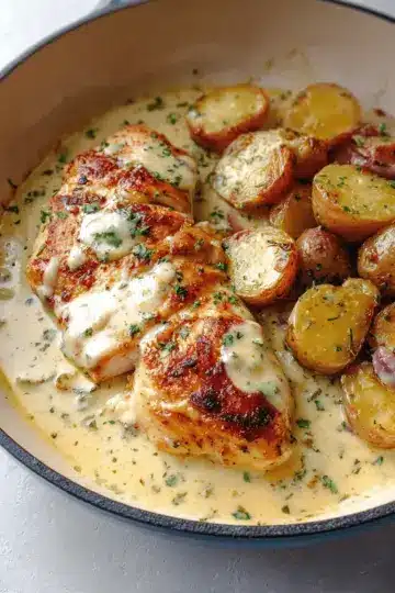 Chicken and Potatoes with Dijon Cream Sauce
