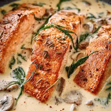 Tuscan Salmon with Parmesan Cream Sauce