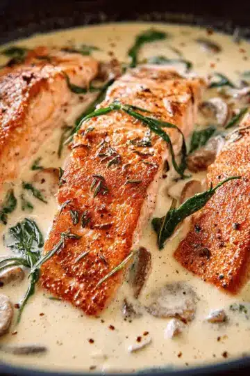Tuscan Salmon with Parmesan Cream Sauce