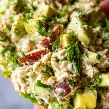 No-Mayo, High-Protein Tuna Salad with Greek Yogurt & Avocado