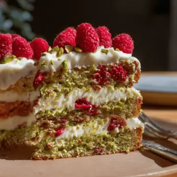 Pistachio Raspberry Cake