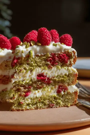 Pistachio Raspberry Cake