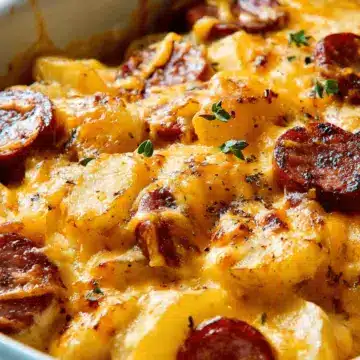 Cheesy Potatoes with Smoked Sausage