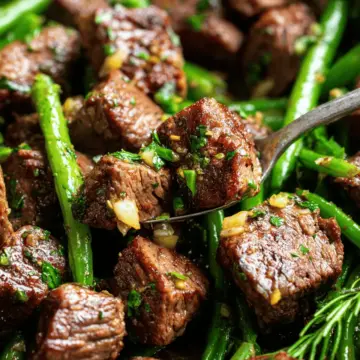 Garlic Butter Steak Bites With Green Beans