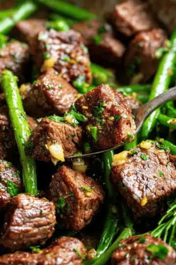 Garlic Butter Steak Bites With Green Beans