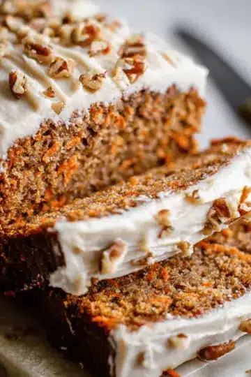 Healthier Carrot Cake Banana Bread with Cinnamon Cream Cheese Frosting