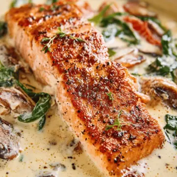 Tuscan Salmon with Parmesan Cream Sauce