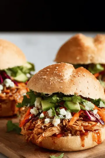 Incredible Slow Cooker Pulled Chicken Sandwiches