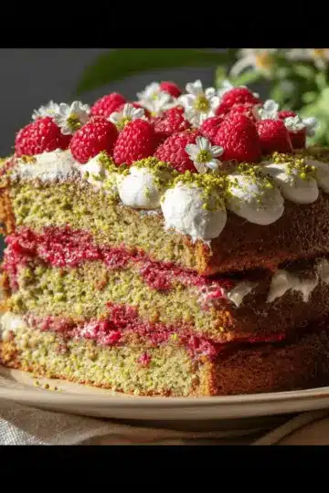 Pistachio Raspberry Cake