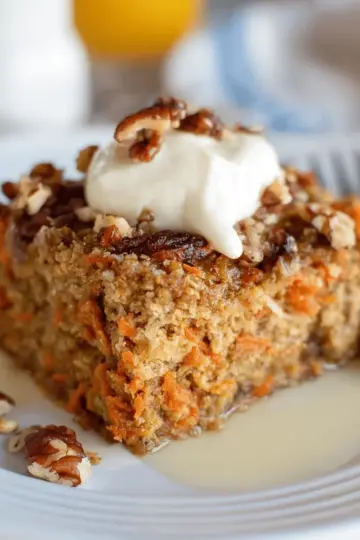 Healthy Carrot Cake Baked Oatmeal
