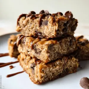 Peanut Butter Banana Chocolate Chip Oatmeal Bars