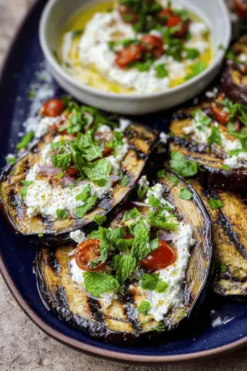 Mediterranean Grilled Eggplant with Whipped Feta