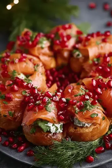 Christmas Salmon Bruschetta Wreath