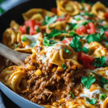 Cheesy Beef Enchilada Tortellini