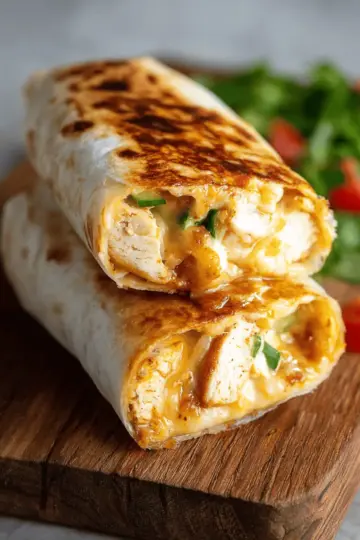 Cheesy Garlic Chicken Wraps
